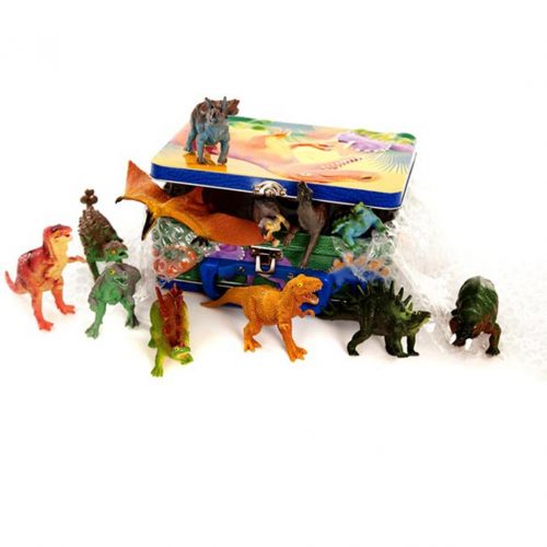 Dinosaurs in a tin.