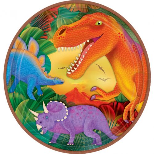 Large Metallic Plates (Dinosaur Party Plates)