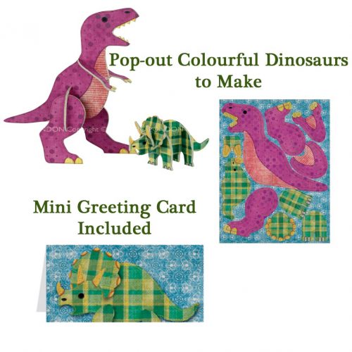Patch pops dinosaurs card.
