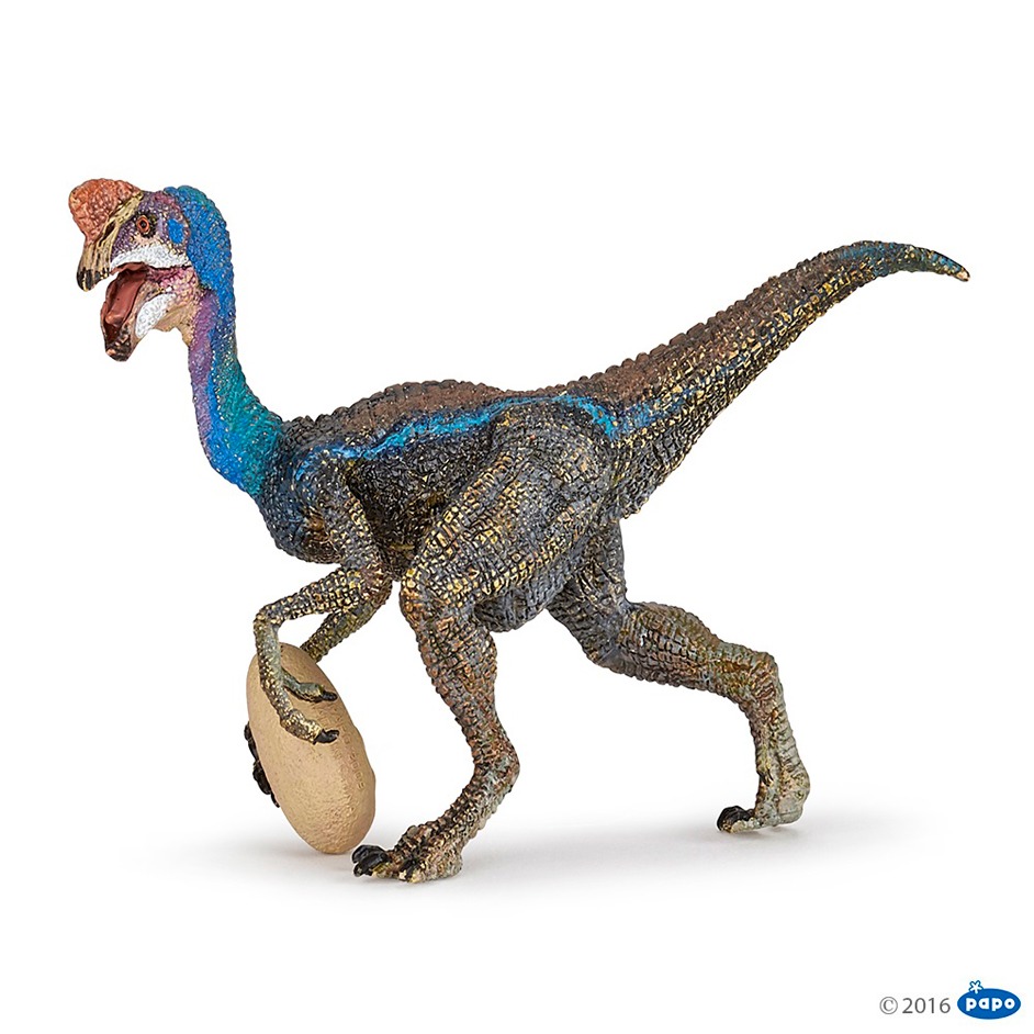 Papo blue Oviraptor dinosaur model.