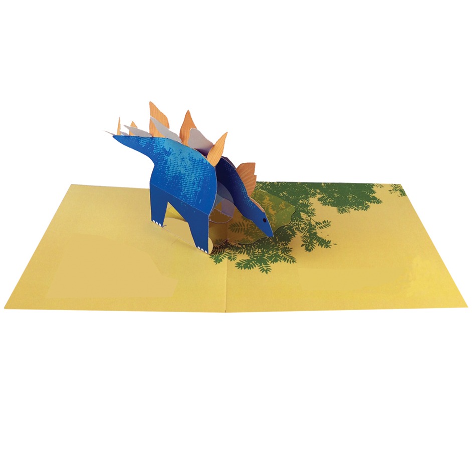 Pop-up card featuring Stegosaurus.