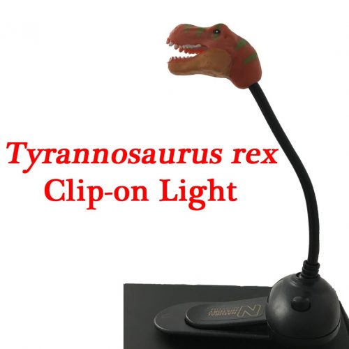 Tyrannosaurus rex clip-on reading light.