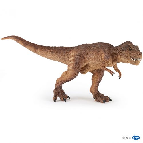Papo brown running Tyrannosaurus rex dinosaur model.