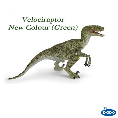 Papo Green Velociraptor dinosaur model