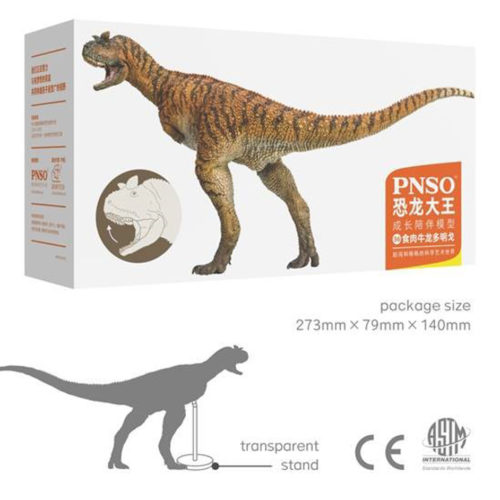 The PNSO Carnotaurus dinosaur model (Domingo) packaging