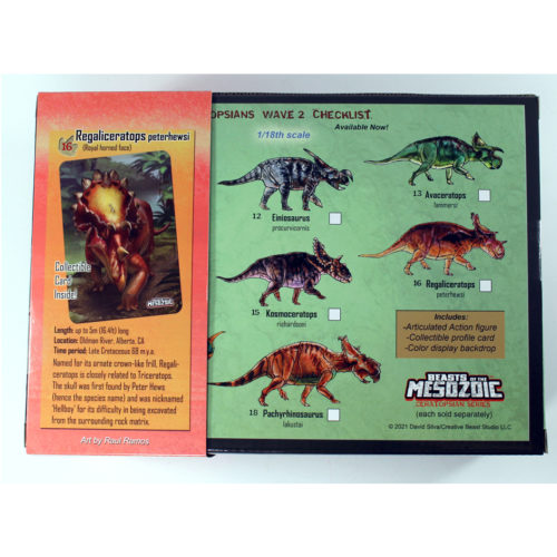 Beasts of the Mesozoic Regaliceratops packaging (back)