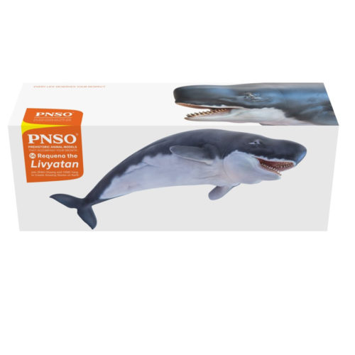 Prehistoric whale product packaging