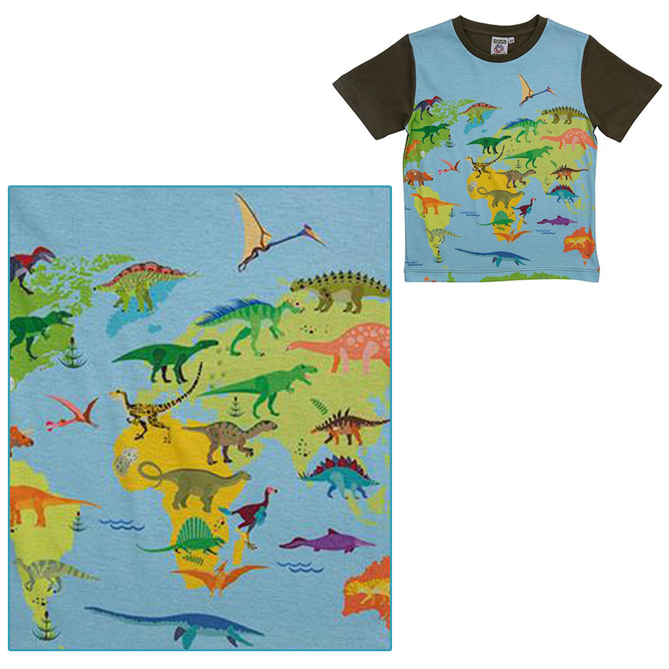 Dinosaur World Map T-shirt - Everything Dinosaur