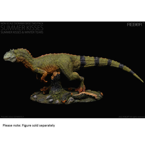 Rebor "Summer Kisses" display base and Rebor Saurophaganax (Jungle) dinosaur model.
