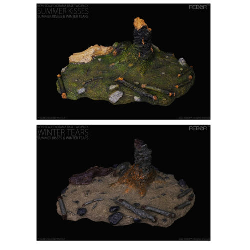 Rebor Non-scale Diorama Base Two Pack "Summer Kisses Winter Tears"