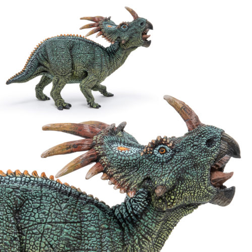 Papo Green Styracosaurus dinosaur model