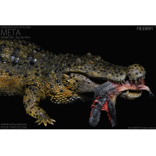 Deinosuchus scale model with prey.