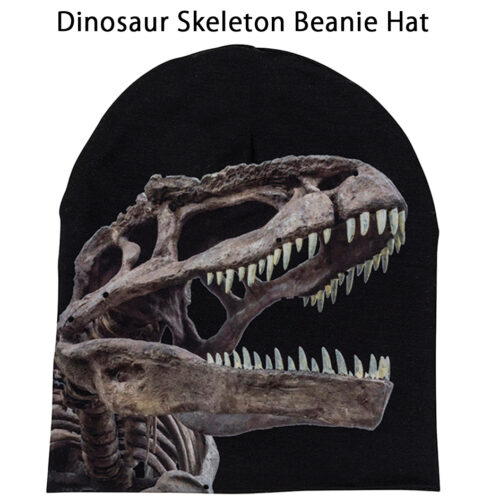 Dinosaur skeleton beanie hat.
