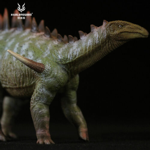 A close-up view of the armoured dinosaur model Dacentrurus.