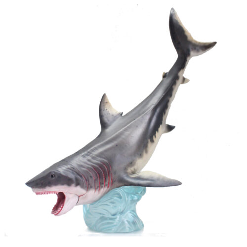 The shark model comes with its own water coloured display stand.