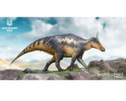 Hadrosaur in the landscape - Haolonggood Saurolophus Song Qing (Grey).