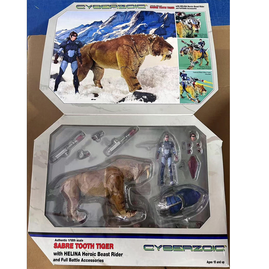 Figurine Dino Riders - Tigre à Dents De Sabre & Kub - Tyco/Comansi - Occasion