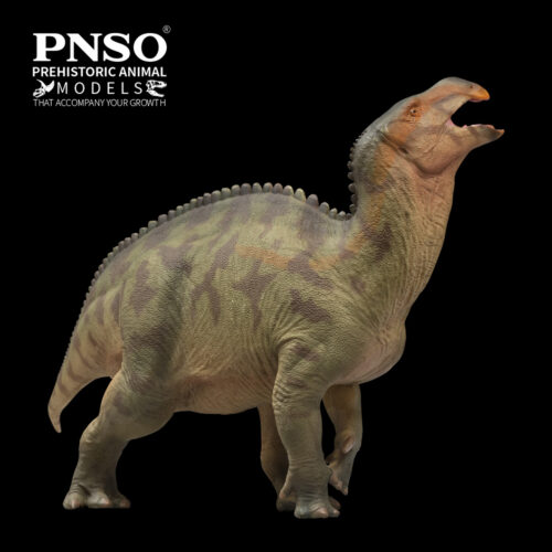 The ornithopod figure (Lanzhousaurus magnidens).