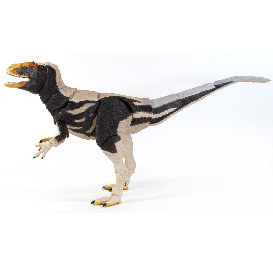Articulated tyrannosaur model in 1:18 scale (Yutyrannus) shown in lateral view.